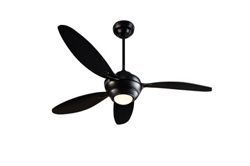 Contemporary Black Ceiling Fan with Four Streamlined Blades, Perfect for Enhancing Home or Office Interiors