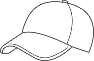 White Baseball Hat cartoon style icon.
