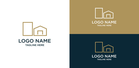 Vector logo with abstract image of a house