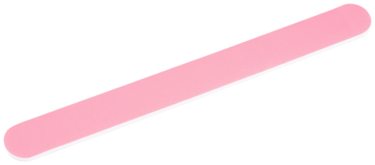 Nail file. For natural, acrylic, or gel nails. Beauty nails salon. Manicure and pedicure tool for fingers. New pink nail file. Professional double sided nail buffers with very soft and grit coarse.