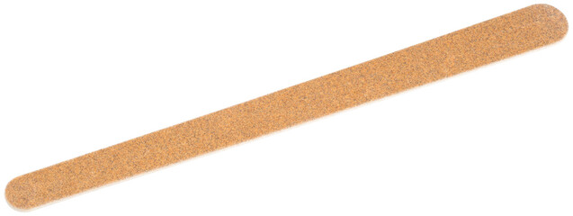 Nail file. For natural, acrylic, or gel nails. Beauty nails salon. Manicure and pedicure tool for fingers. New brown nail file. Professional double sided nail buffers with very soft and grit coarse.