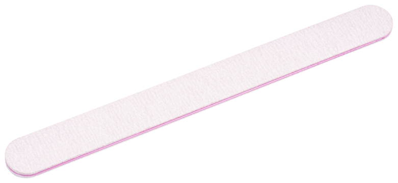 Nail file. For natural, acrylic, or gel nails. Beauty nails salon. Manicure and pedicure tool for fingers. New pink nail file. Professional double sided nail buffers with very soft and grit coarse.