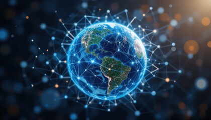 Obraz premium Abstract light background with space, stars, and glowing energy, perfect for science fiction, technology, or fantasy design concepts