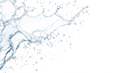 Dynamic Water Splash with Crystals of Water