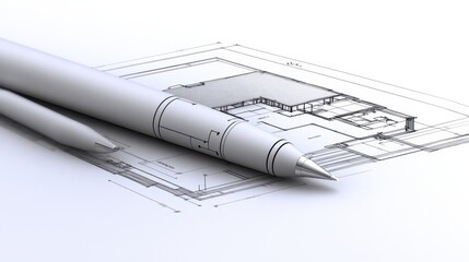 Comprehensive blueprint depicting a modern house design with architectural precision and detail