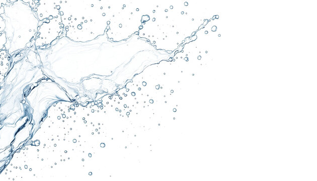 Dynamic Water Splash with Crystals of Water