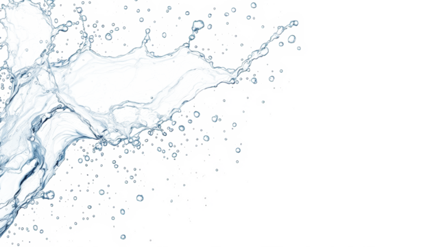 Dynamic Water Splash with Crystals of Water