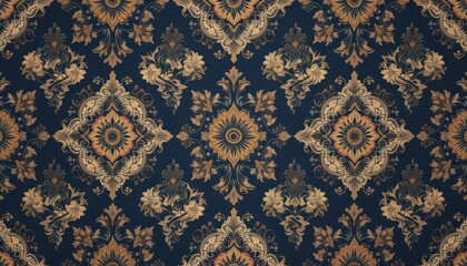 Seamless Floral Damask Vector Pattern for Vintage Wallpaper Decoration