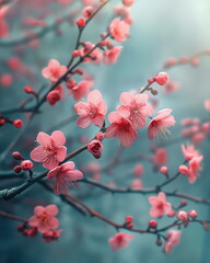 Texture of abstract sakura flowers like a watercol_010