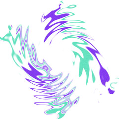 An abstract transparent psychedelic wavy spiral shape design element overlay.