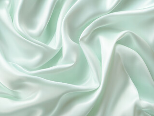 Obraz premium Mint green silk fabric with soft folds.