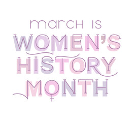 March is Women's History Month festive card. 