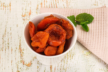 Dry sweet ripe aprocots heap