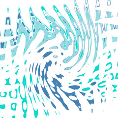 An abstract transparent psychedelic wavy spiral shape design element overlay.