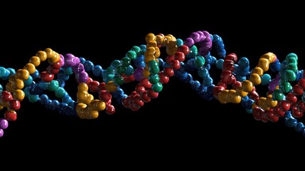 Colorful DNA Double Helix: A 3D Molecular Structure