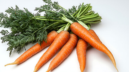 A bunch of carrots and green leaves. generated using AI