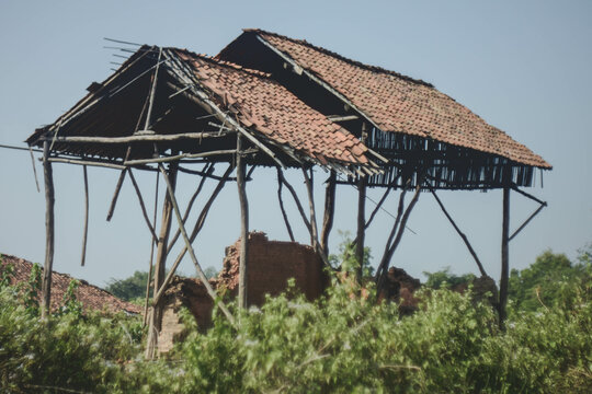 The hut where bricks are burned in West Java, the local people call it Lio