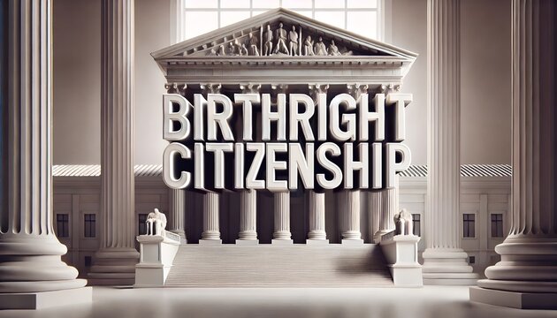 BIRTHRIGHT CITIZENSHIP sign - immigration - migration - immigrant - citizen - naturalized - policy - presidential - president - 14th amendment - fourteenth amendment - Supreme Court case