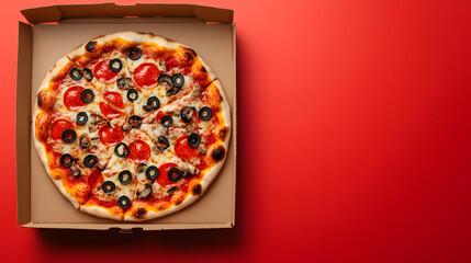 Unused Cardboard Pizza Box Ideal for Restaurant Branding and Promotions