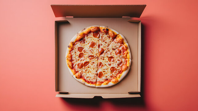 Cardboard Pizza Box with Blank Top for Custom Branding Opportunities - Powered by Adobe