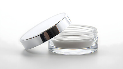 Blank Cosmetic Jar Ready for Branding on Pure White Surface