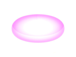 abstract gradient 3d circle shape, on white background. disk optic. high angle view