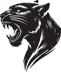 Black panther on white background