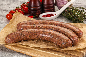 Raw beef and lamb sausages