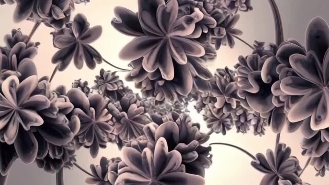 abstract geometric flowers in symmetrical patterns, digital background, designer background, live wallpaper for phone