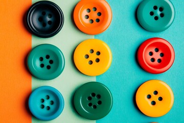 Fototapeta premium Colorful Button Arrangement - A Vibrant Design