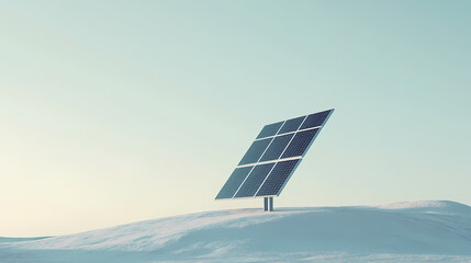 Single solar panel against a plain white background, highlighting its design and functionality. the focus is on simplicity and the concept of clean energy. Solar Plains. Illustration