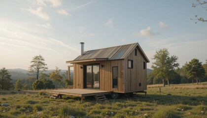 Obraz premium designing an energy-efficient tiny home with sustainable materials 