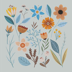 Vector of  Botanical sets and logos