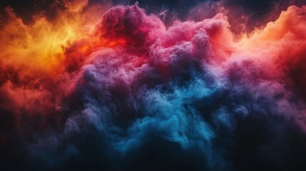 Fototapeta premium Colorful smoke nebula, cosmic background, digital art, design