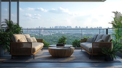 Sunset modern scenic view luxury balcony high resolution hd image