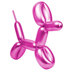 bright balloon dog isolated on the white background