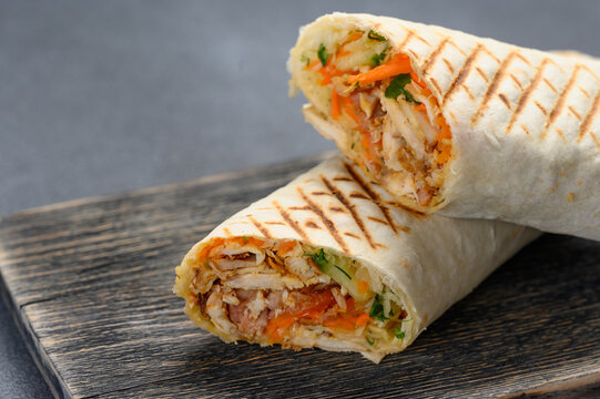delicious shawarma, sausage and doner