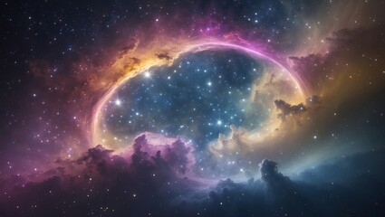 Mesmerizing nebula arch in cosmic serenity