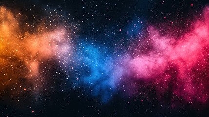 Naklejka premium Cosmic Nebula Colorful space clouds, starry background, design element