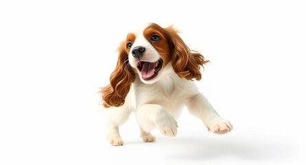cute brown and white spaniel pup  