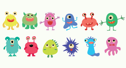 Fototapeta premium monsters set illustration