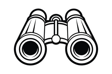 Binoculars silhouette vector illustration, Search and Surveillance