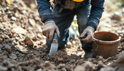 Fototapeta premium Archaeological Excavation: Uncovering History's Secrets