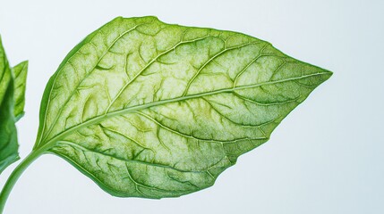 Close-up of a vibrant green leaf illustrating intricate vein patterns and textures.