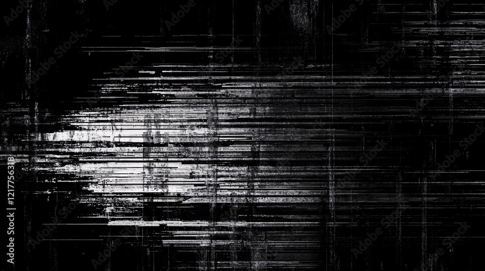 Aufkleber abstract black and white pattern with dynamic streaks and textures, creating a sense of movement and