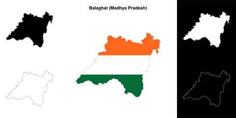 Balaghat district (Madhya Pradesh) outline map set