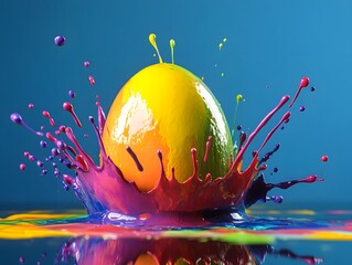 Easter egg colorful explosion.Easter Egg Paint Splash