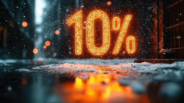 Ten Percent Off Winter Sale Sparkling Lights