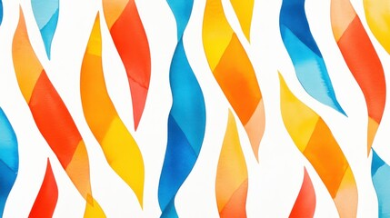 Fototapeta premium Bright Layered Patterns in Vibrant Colors on White Background