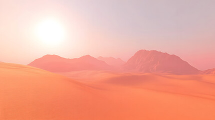 Fototapeta premium beautiful desert dunes with light fog in the background